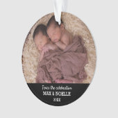 Twin Baby Photo | Eerste Kerstdag Ornament (voorkant)