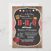 Twin Baby Q BabyQ Couples Douche BBQ Uitnodiging (Voorkant)