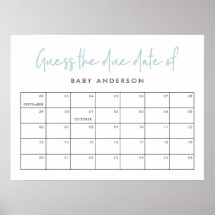 Twin baby shower blauw modern typografieposter poster