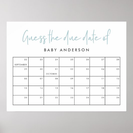 Twin baby shower blauw modern typografieposter poster (Voorkant)