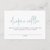 Twin baby shower blauw moderne luierverloting informatiekaartje (Voorkant)