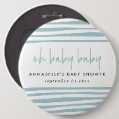 Twin baby shower Blue modern-typografische feest Ronde Button 6,0 Cm (Voorkant /achterkant)