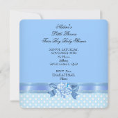 Twin Baby shower Boys Blue Little Prince Crown Kaart (Achterkant)