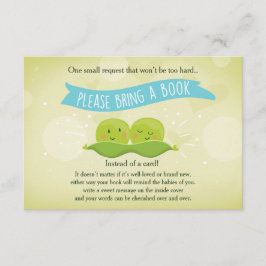 Twin Baby shower Breng een boek Twee Erwten in een Informatiekaartje