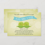Twin Baby shower Breng een boek Twee Erwten in een Informatiekaartje (Voorkant / Achterkant)