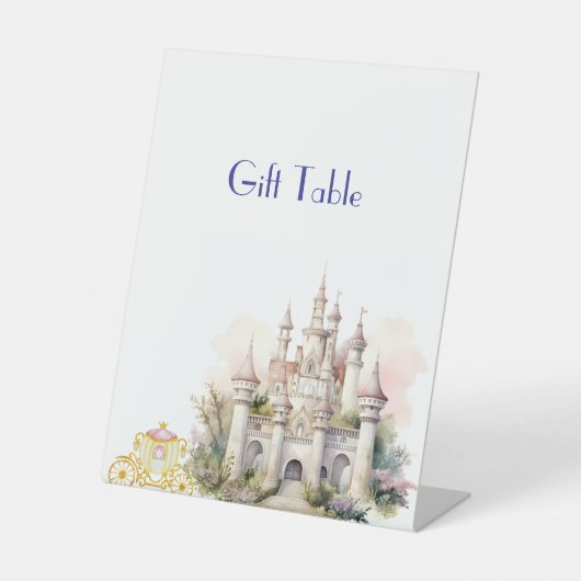 Twin Baby shower Castle en koets Reclamebord Met Voetstuk (Voorkant)