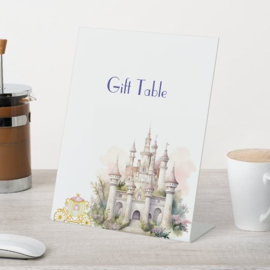 Twin Baby shower Castle en koets Reclamebord Met Voetstuk (Insitu)