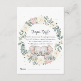 Twin Baby Shower Diaper Raffle Card – Watercolor Informatiekaartje