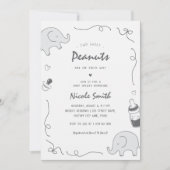 Twin Baby shower Hand getrokken olifanten fopspene Kaart (Voorkant)