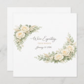 Twin Baby Shower Invitation Botanical Greenery Flo Kaart (Voorkant / Achterkant)