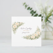 Twin Baby Shower Invitation Botanical Greenery Flo Kaart (Staand voorkant)