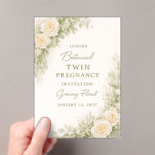 Twin Baby Shower Invitation – Elegant Botanical Fl Acryl Uitnodigingen (Insitu (Draagbaar))