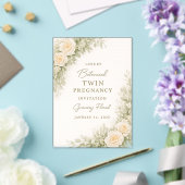 Twin Baby Shower Invitation – Elegant Botanical Fl Acryl Uitnodigingen (Insitu (Huwelijk))