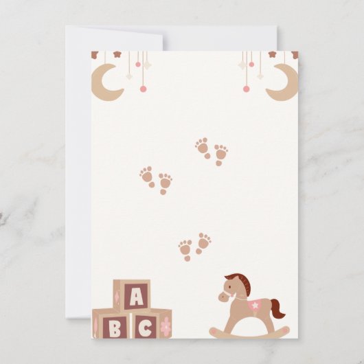 Twin Baby shower Invitation Kaart (Achterkant)