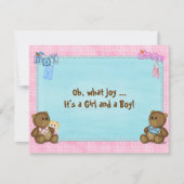 Twin Baby shower Invitation Kaart (Voorkant)