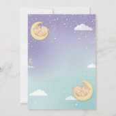 Twin Baby Shower Invitation Sleeping Animals Moon Kaart (Achterkant)