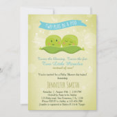 Twin Baby shower Invitation Twee erwten in een pod Kaart (Voorkant)