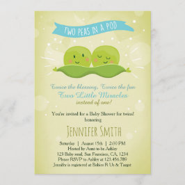 Twin Baby shower Invitation Twee erwten in een pod Kaart