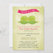 Twin Baby shower Invitation Twee Erwten In Een Pod Kaart (Voorkant)