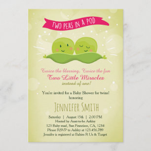 Twin Baby shower Invitation Twee Erwten In Een Pod Kaart