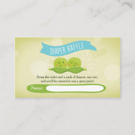 Twin Baby shower Luier Raffle Kaart Erwten in een