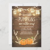 Twin Baby shower nodigen Little Pumpkins Herfst Tw Kaart (Voorkant)