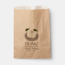 Twin Baby shower Pear Favor Bag Bedankzakje