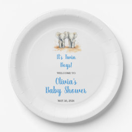 Twin Baby Shower Plate Papieren Bordje