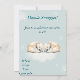 Twin Baby shower Polar Beer Design Kaart