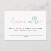 Twin baby shower roze blauw moderne luierverloting informatiekaartje (Voorkant)