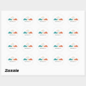 Twin Baby shower schildpad Ronde Sticker (Vel)