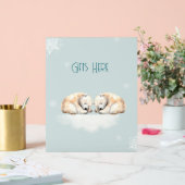 Twin Baby shower Sleeping Polar Beren Acryl Bord (Huwelijk)