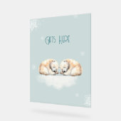 Twin Baby shower Sleeping Polar Beren Acryl Bord (Hoek)