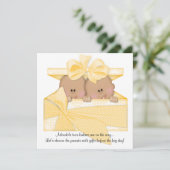 TWIN Baby shower Uitnodiging Afrikaans-Amerikaanse (Staand voorkant)