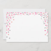 Twin Baby shower Uitnodiging Meisjes Roze en zilve (Achterkant)