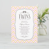 Twin Baby Shower Uitnodigingen (Staand voorkant)