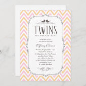 Twin Baby Shower Uitnodigingen (Voorkant / Achterkant)