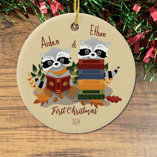 Twin Baby wasberen eerste kerst Ornament