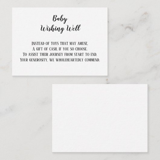 Twin Baby Wishing Well Baby shower Informatiekaartje (Voorkant / Achterkant)