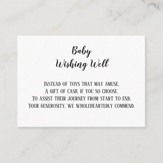 Twin Baby Wishing Well Baby shower Informatiekaartje (Voorkant)