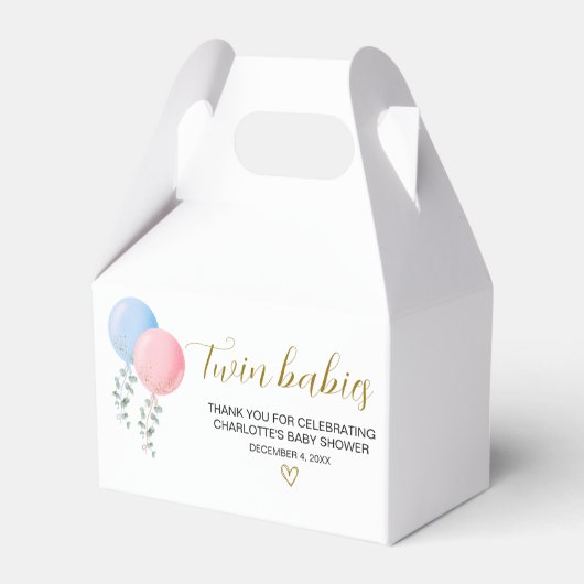 Twin Baby's Baby shower Favor Box Bedankdoosjes (Voorkant Zijde)
