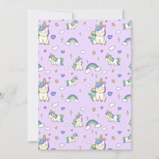 Twin Baby's Schattigee eenhoorn baby shower Uitnod Kaart (Achterkant)