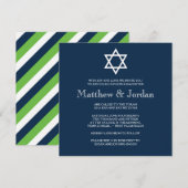 Twin Bar Mitzvah-uitnodiging - Modern Kaart (Voorkant / Achterkant)