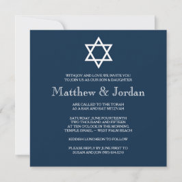 Twin Bar Mitzvah-uitnodiging - Modern Kaart