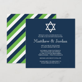 Twin Bar Mitzvah-uitnodiging - Modern Kaart