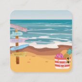 Twin Beach Baby shower Invitation Enclosure Kaart (Achterkant)