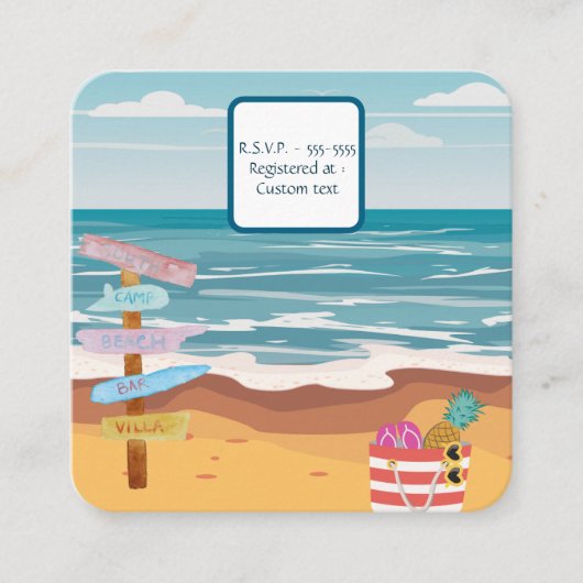 Twin Beach Baby shower Invitation Enclosure Kaart (Voorkant)