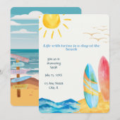 Twin Beach Baby shower uitnodiging (Voorkant / Achterkant)