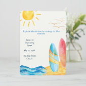 Twin Beach Baby shower uitnodiging (Staand voorkant)