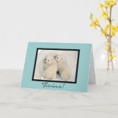 Twin Bears Congratulations Card 2 - Customizable Kaart (Gele Bloem)